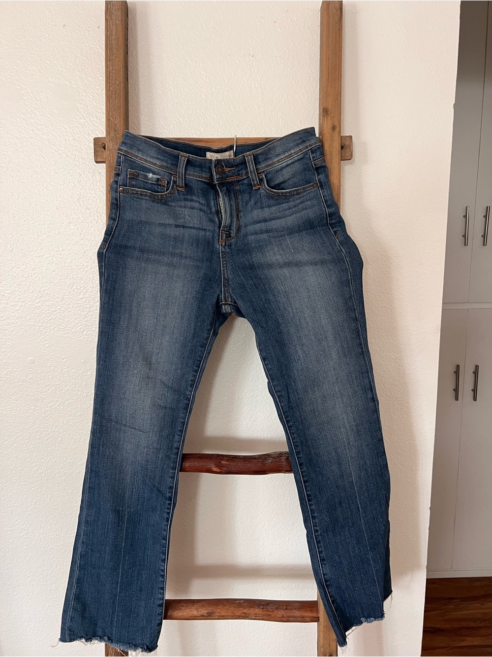 Sky and Sparrow Women's Dark Blue Ankle Crop Jeans